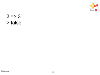 S.Ducasse 103
2 => 3
> false
 
