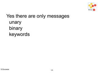 S.Ducasse 125
Yes there are only messages
unary
binary
keywords
 