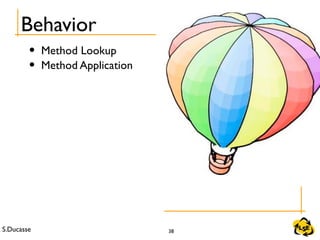 S.Ducasse 38
Behavior
• Method Lookup
• Method Application
 