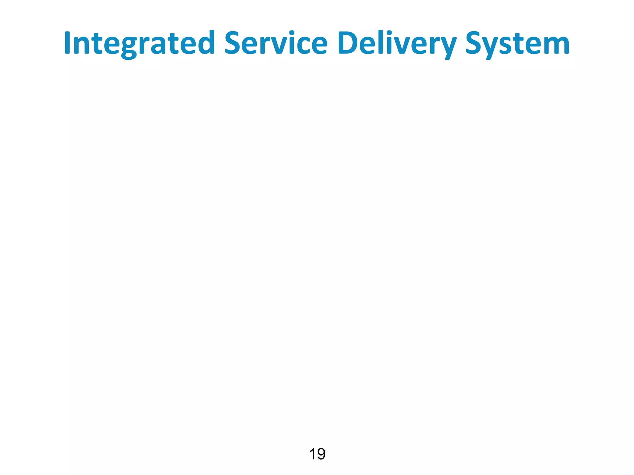 Integrated Service Delivery System
19
 