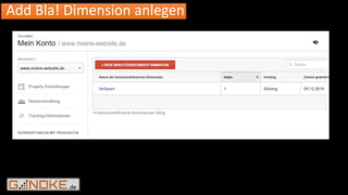 .de
Add Bla! Dimension anlegen
 