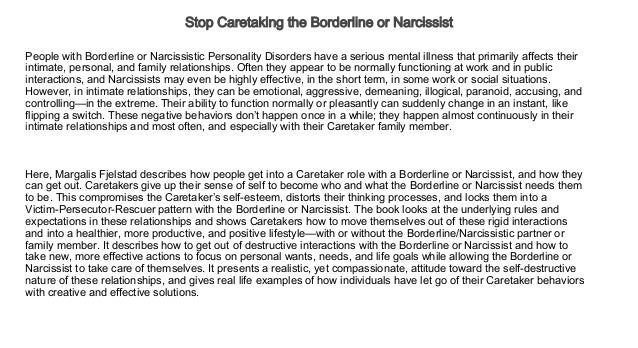 borderline caretaking narcissist