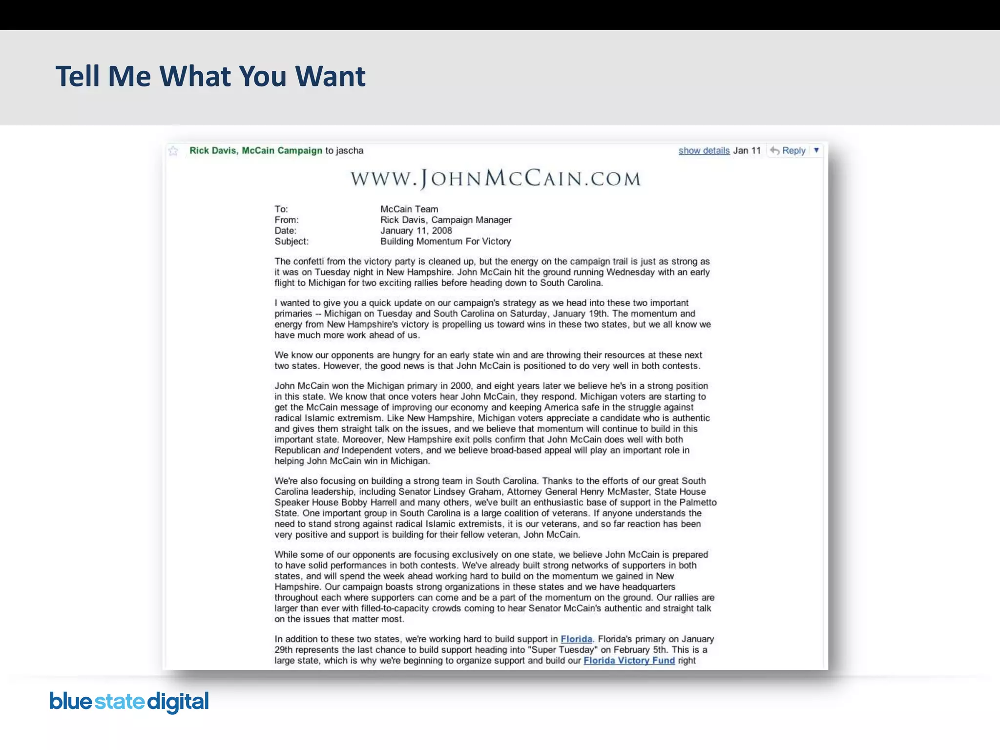 Tell Me What You Want