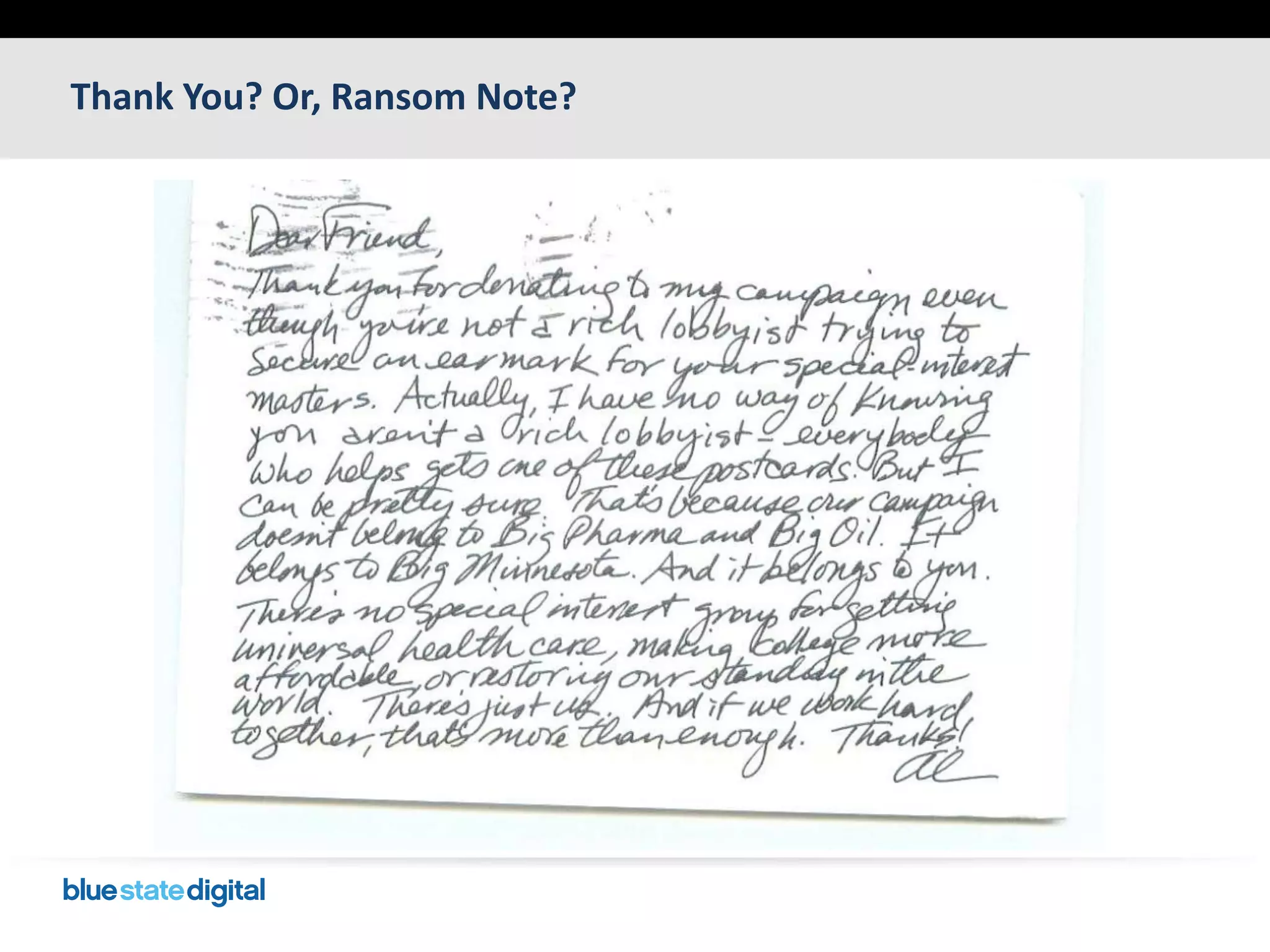 Thank You? Or, Ransom Note?