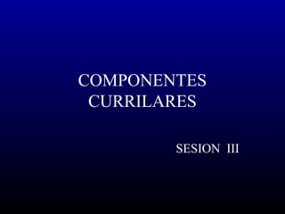 COMPONENTES
 CURRILARES

        SESION III
 