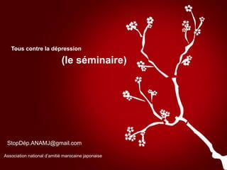 Tous contre la dépression (le séminaire) StopDép.ANAMJ@gmail.com Association national d’amitié marocaine japonaise  