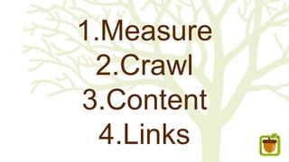 1.Measure
2.Crawl
3.Content
4.Links
 