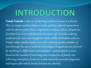 female infanticide in india ppt