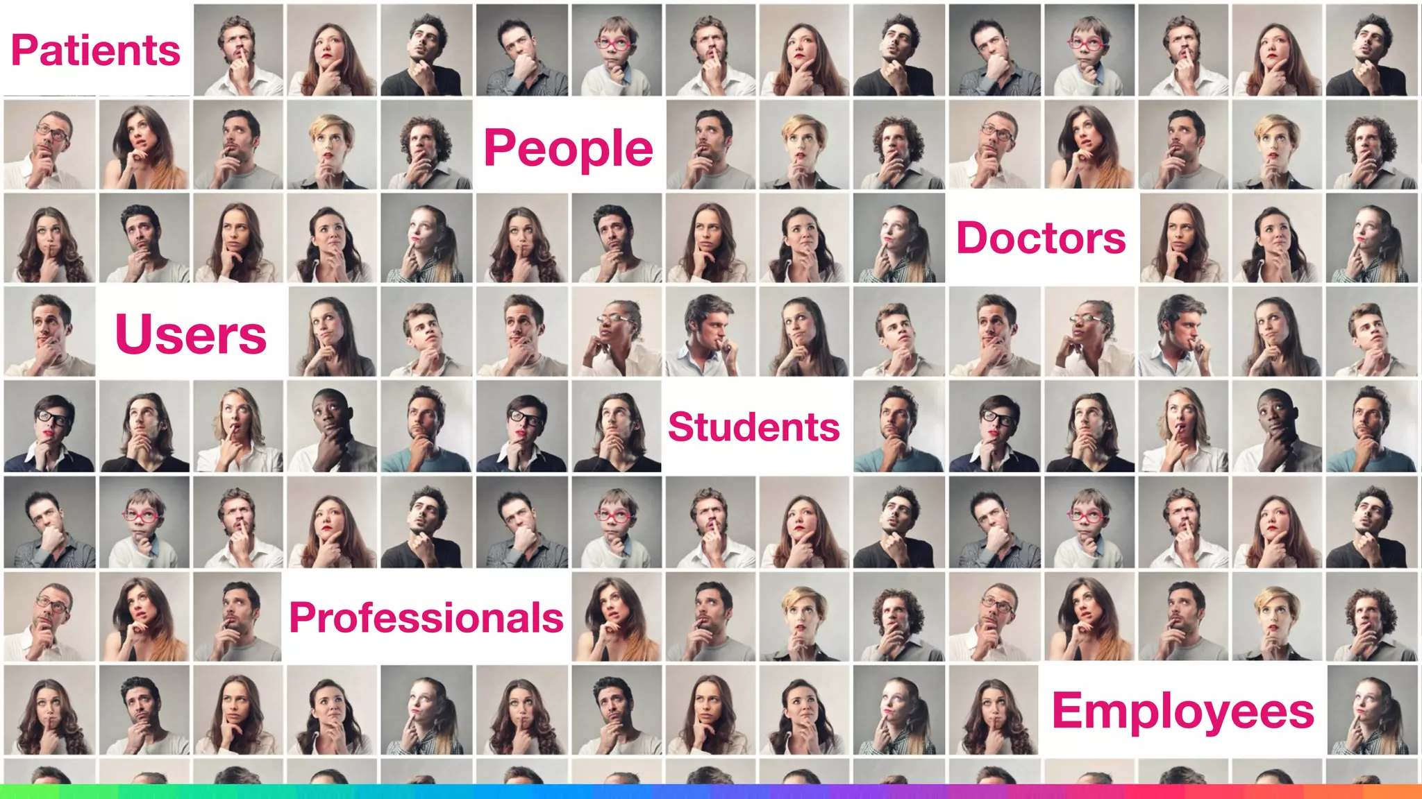 Users
People
Students
Doctors
Professionals
Employees
Patients
 