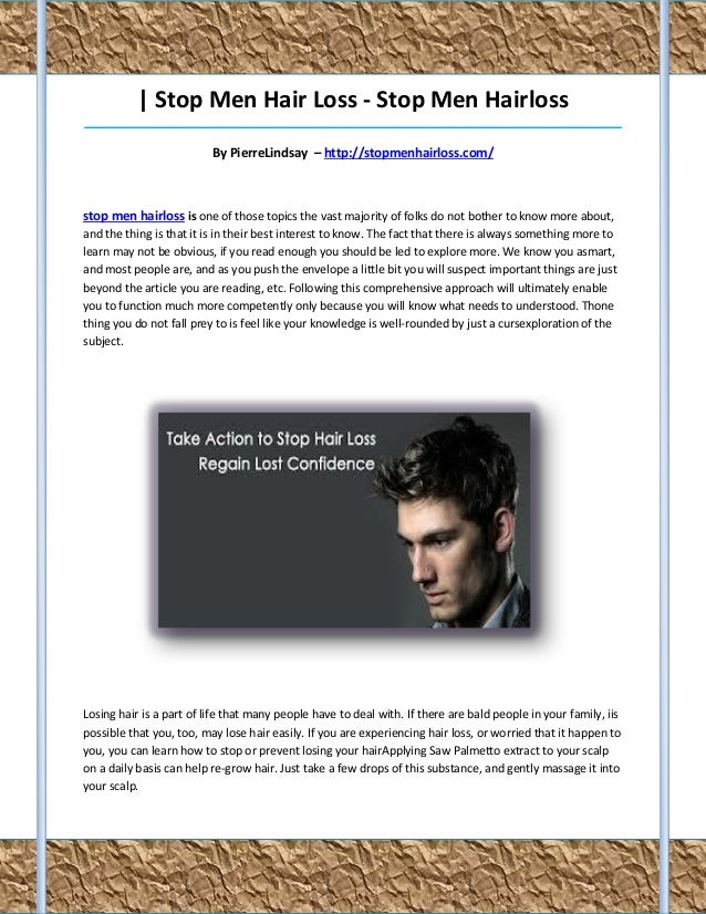 Stop Men Hair Loss