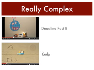Really Complex
Deadline Post It
Gulp
 