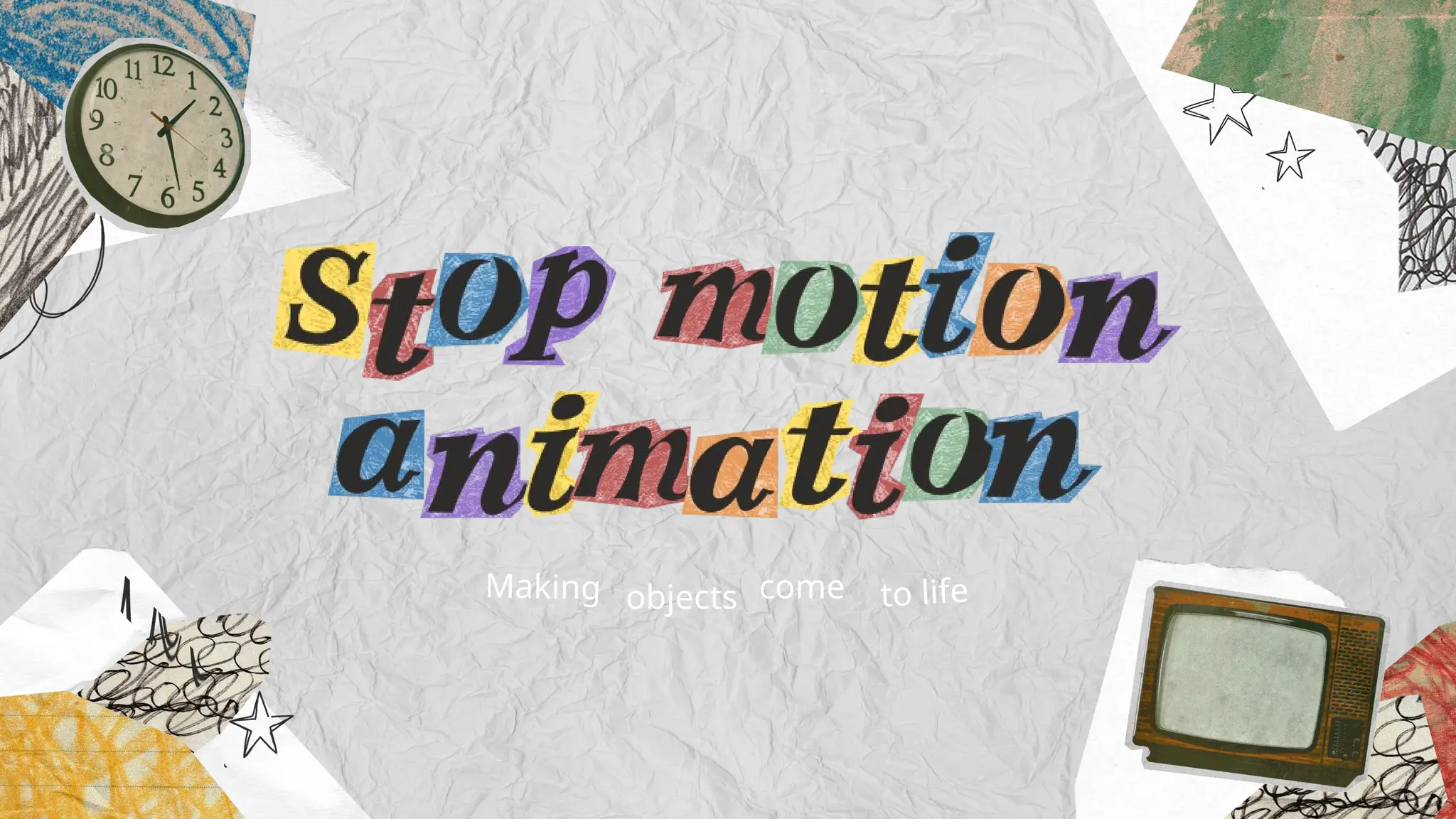 Stop Motion Animation Education Presentation in Grey White Collage ...