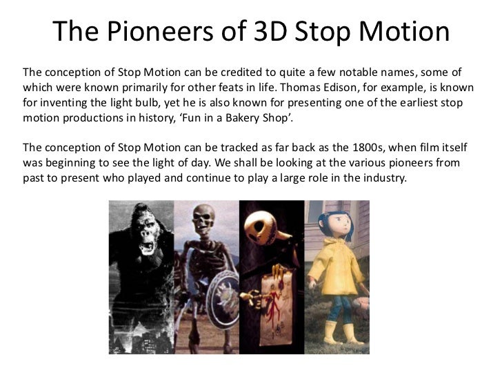 Stop Motion Animation Techniques Stop Motion Animation Techniques