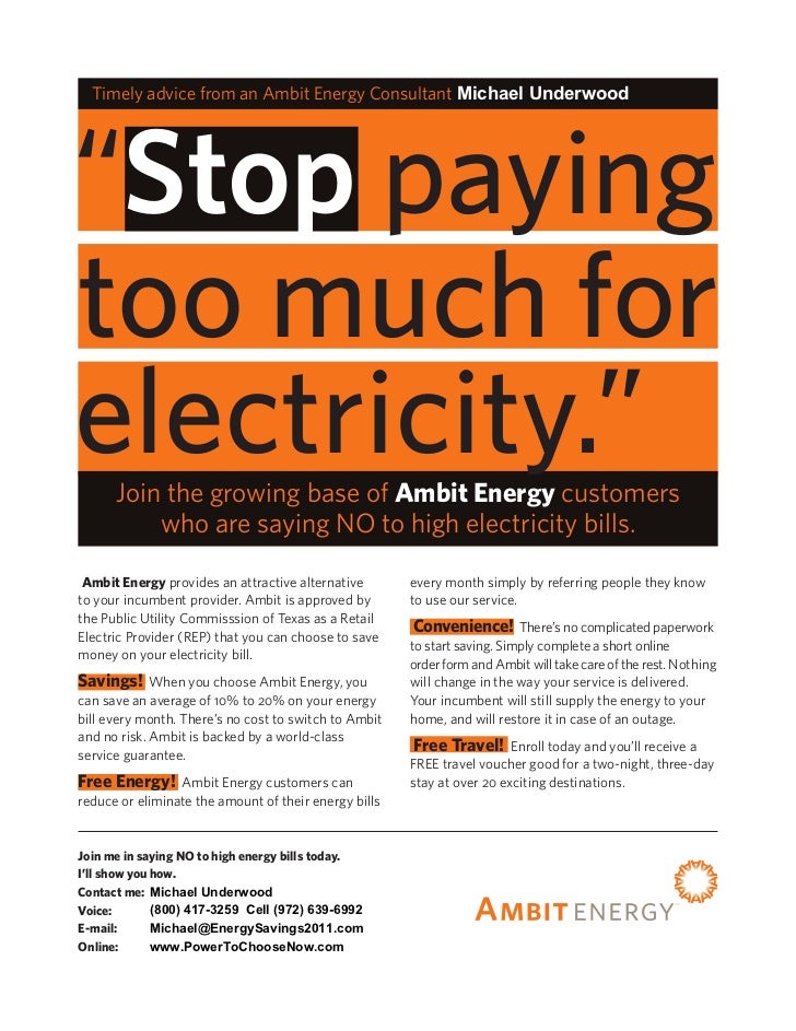 Stop paying to much for Electricity!