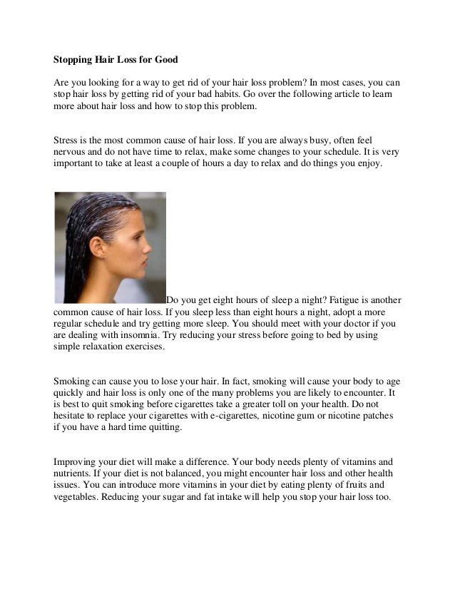 Stopping Hair Loss For Good
