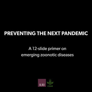 Preventing the next pandemic: a 12-slide primer on emerging zoonotic diseases