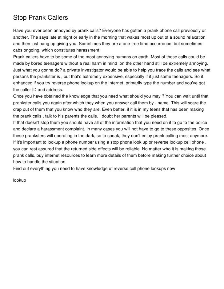 How to stop prank phone calls