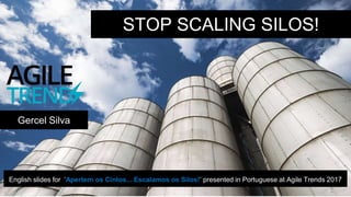 STOP SCALING SILOS!
Gercel Silva
English slides for ‘Apertem os Cintos... Escalamos os Silos!’ presented in Portuguese at Agile Trends 2017
 