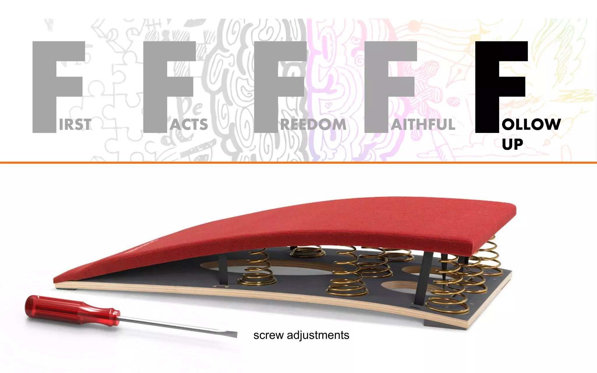 FIRST FACTS FREEDOM FAITHFUL FOLLOW
UP
screw adjustments
 