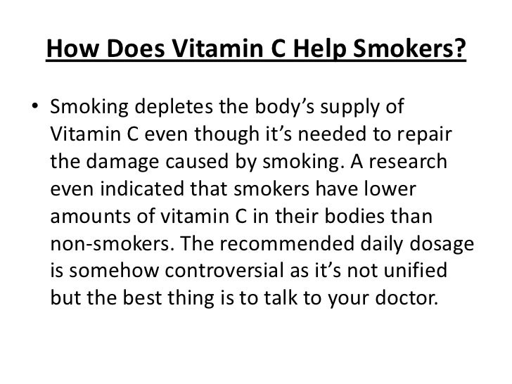 Stop smoking with vitamin c