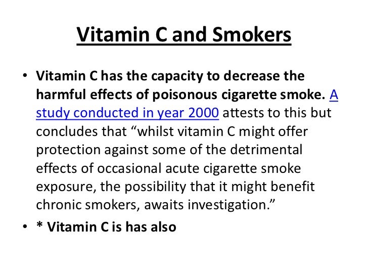 Stop smoking with vitamin c