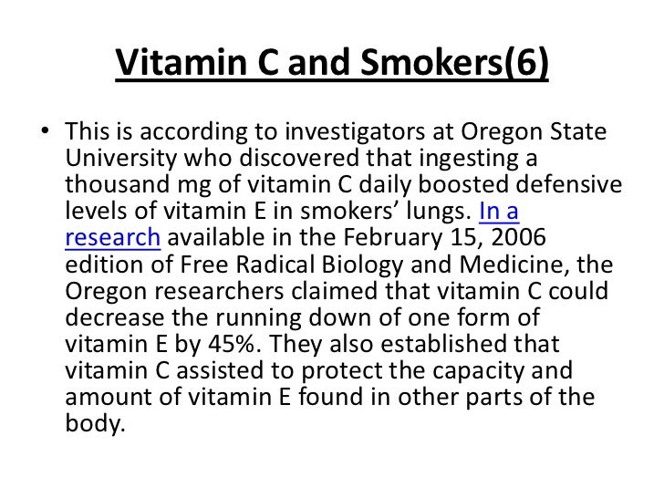 Stop smoking with vitamin c