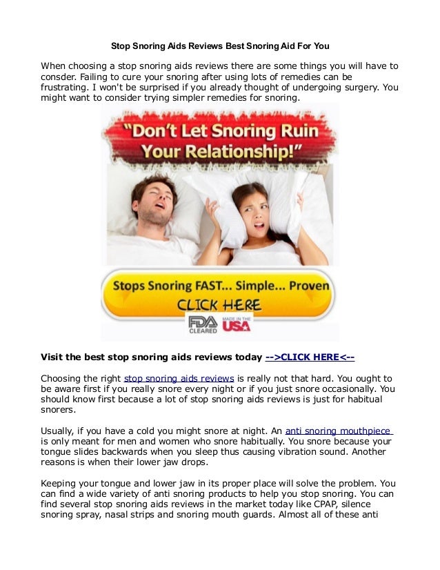 Stop Snoring Aids Reviews Best Snoring Aid For You