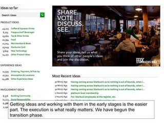 Getting ideas and working with them in the early stages is the easier
part. The execution is what really matters. We have begun the
transition phase.
 
