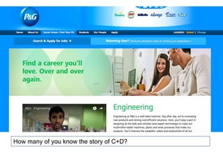 How many of you know the story of C+D?
 