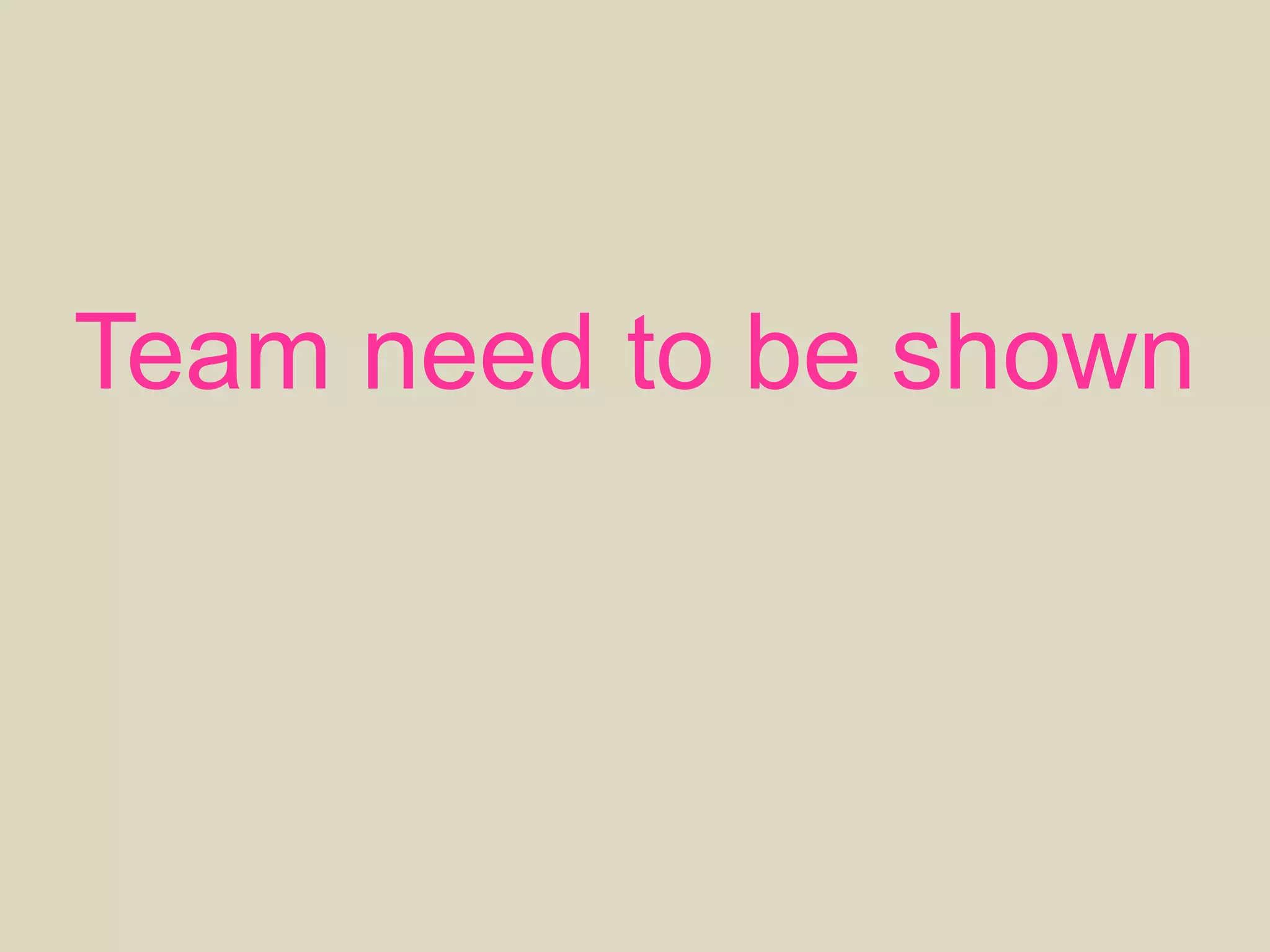 Team need to be shown
the organisational
direction
 