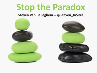 Stop the Paradox Steven Van Belleghem -- @Steven_InSites @Steven_InSites Stop the Paradox by Steven Van Belleghem #CM48 