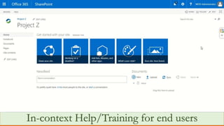 Our award-winning VisualSP Help System enables sustainable SharePoint and Office 365 adoption!
In-context Help/Training for end users
 