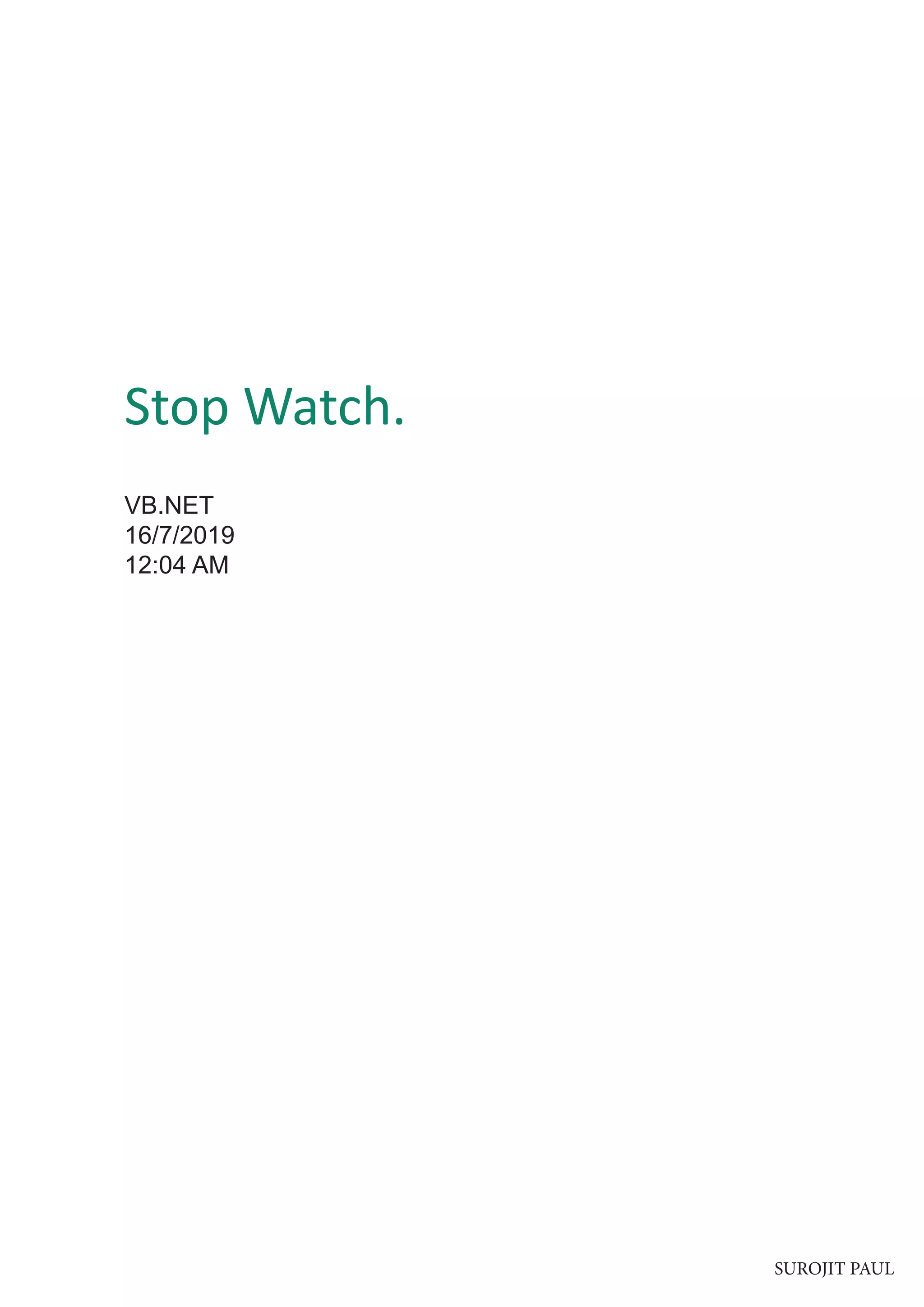 Stopwatch with Laps PDF