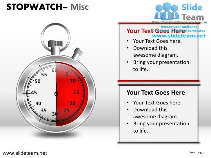 Stopwatch countdown race measure misc powerpoint ppt slides.