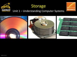 Storage
           Unit 1 – Understanding Computer Systems




JMW 2012
 