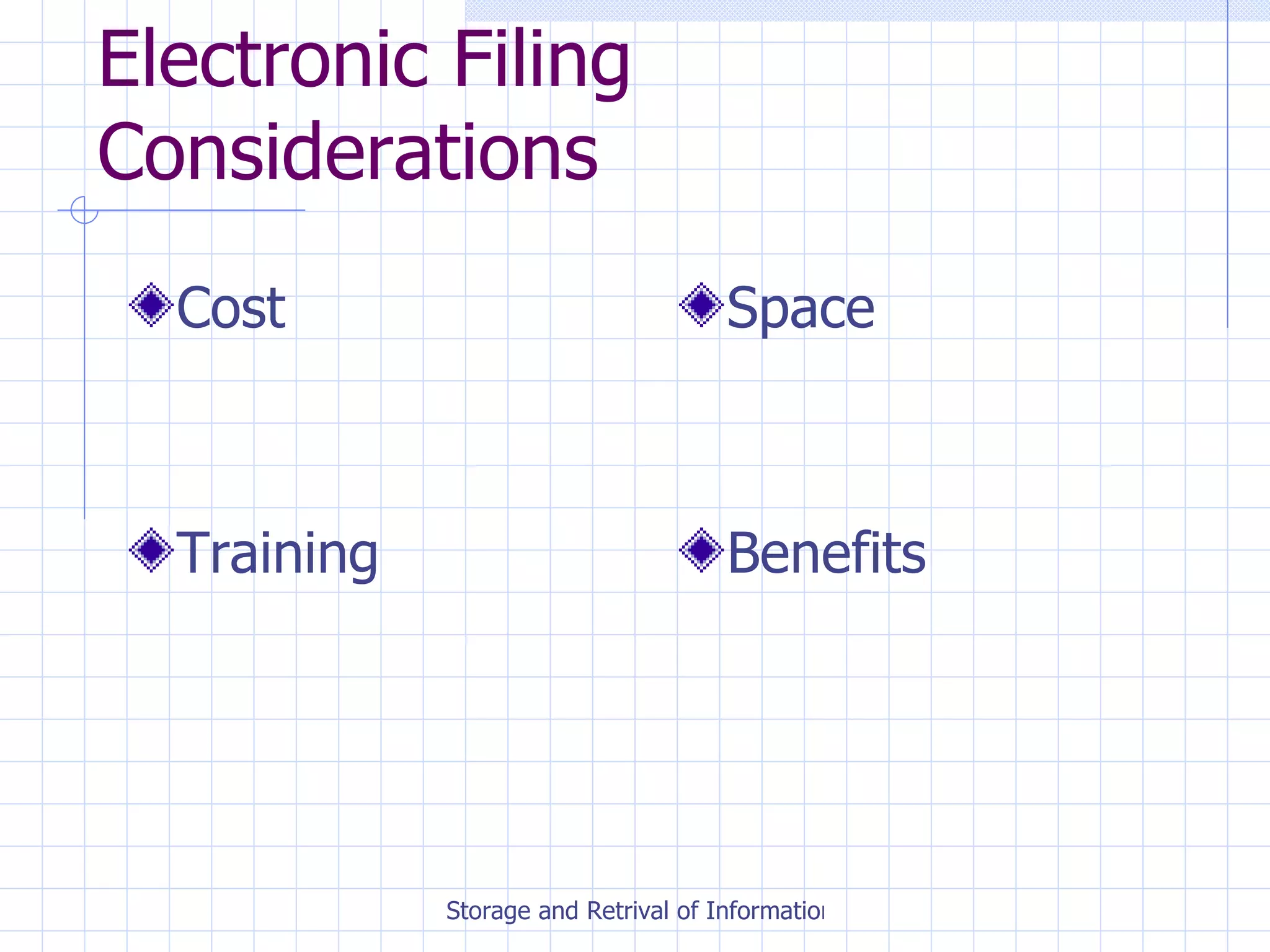 Electronic Filing Considerations Cost Training Space Benefits 