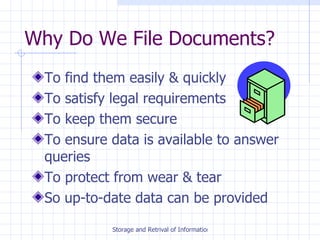 Storage And Retrieval Of Information | PPT