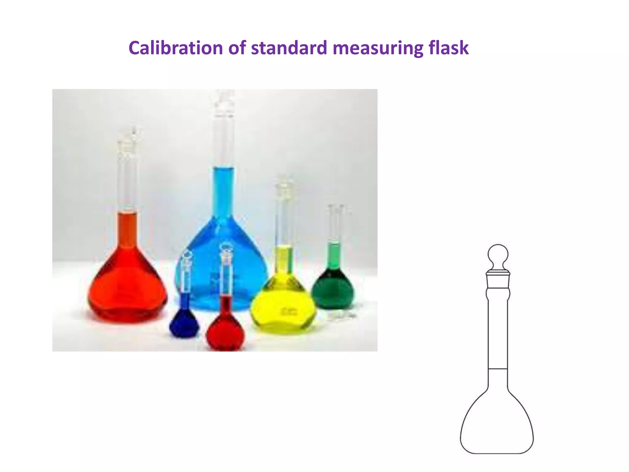 Calibration of standard measuring flask
 