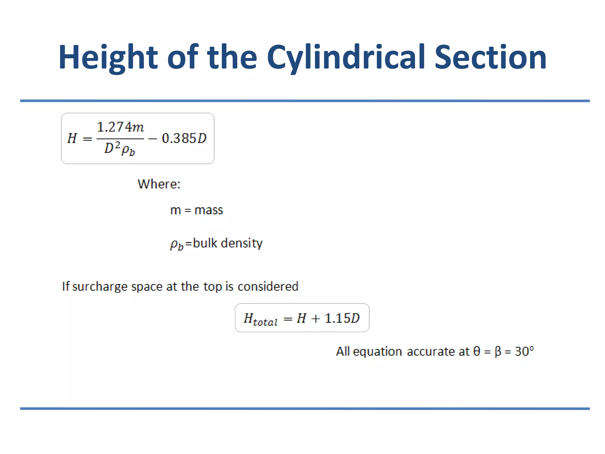 Height of the Cylindrical Section