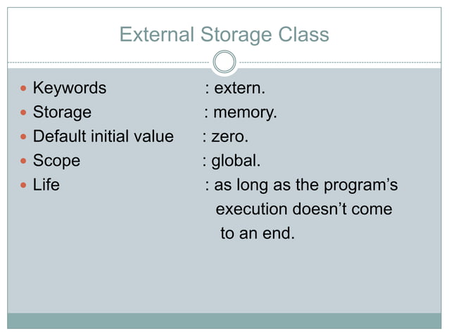 Storage class in C Language | PPTX