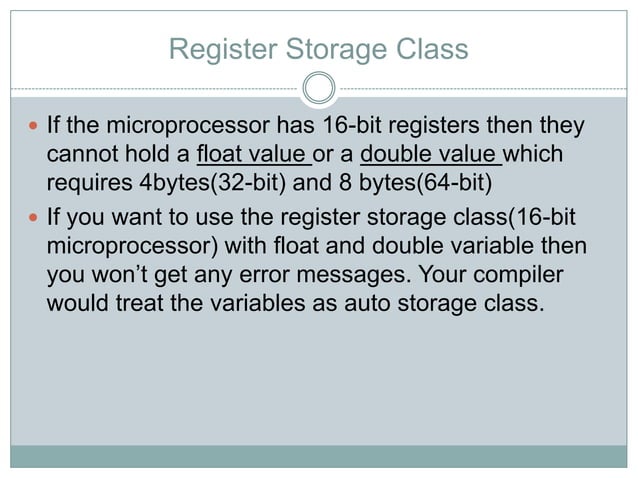 Storage class in C Language | PPTX
