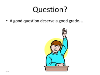 2-14
Question?
• A good question deserve a good grade…
 