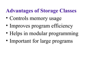 Comprehensive Guide to Storage Classes in C Programming Language | PPTX