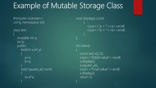 Storage classes in c++ | PPT