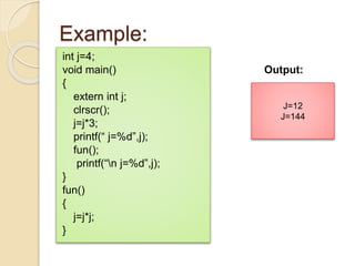 Storage classes in c language | PPTX