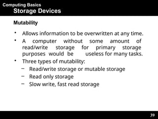 Comprehensive Overview of Computer Storage Devices and Their Types | PPTX