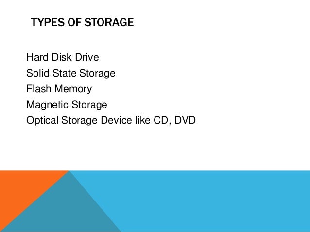 Types of Storage Devices