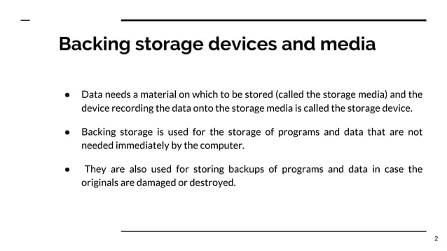 Storage devices and media | PDF