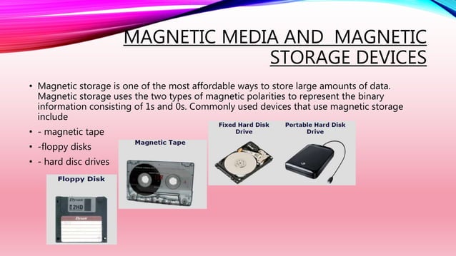Storage devices and media presentation.pptx | Data Storage and ...