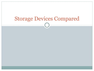 Storage Devices Compared
 